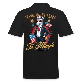 Bereit Zum Mischen Spangled Unicorn 4. Juli-spaß - Männer Poloshirt - Schwarz - Hinten - Kai (181cm)