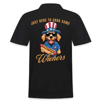 Schnapp Dir Ein Paar Wieners Retro Vintage Design - Männer Poloshirt - Schwarz - Hinten - Kai (181cm)