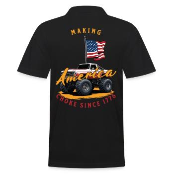 Amerika Ersticken Seit 1776: Amerikanische Flagge - Männer Poloshirt - Schwarz - Hinten - Kai (181cm)