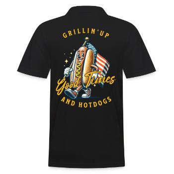 Good Time Hotdogs Lustiges Bbq-wortspiel Retro - Männer Poloshirt - Schwarz - Hinten - Kai (181cm)