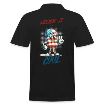Drapeau américain rétro vintage Keepin It Cool - Polo Homme - noir - Dos - Kai (181cm)