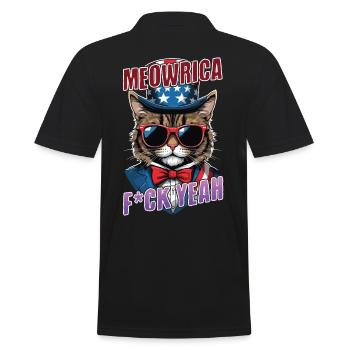 Drôle Meowrica Cat Cat Lat Lover Design pour - Polo Homme - noir - Dos - Kai (181cm)