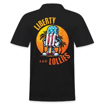 Liberty And Lollies Retro Vintage Design - Men's Polo Shirt - black - Back - Kai (181cm)