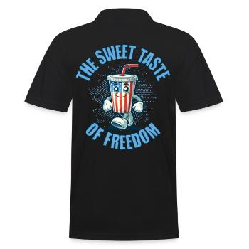 Taste Of Freedom Retro Vintage Design - Männer Poloshirt - Schwarz - Hinten - Kai (181cm)