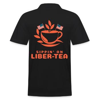 Sippin' On Liber-tea 4. Juli Lustiger Feiertag - Männer Poloshirt - Schwarz - Hinten - Kai (181cm)