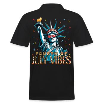 Ambiance du 4 juillet, célébrations de la Statue de la Liberté - Polo Homme - noir - Dos - Kai (181cm)