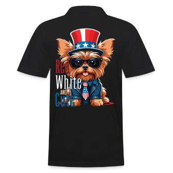 Yorkshire Terrier 4 juillet Amoureux des chiens - Polo Homme - noir - Dos - Kai (181cm)