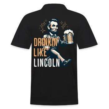 Boire comme Lincoln Design vintage rétro - Polo Homme - noir - Dos - Kai (181cm)