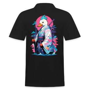 Esthétique Samurai Duck Style Vaporwave - Polo Homme - noir - Dos - Kai (181cm)