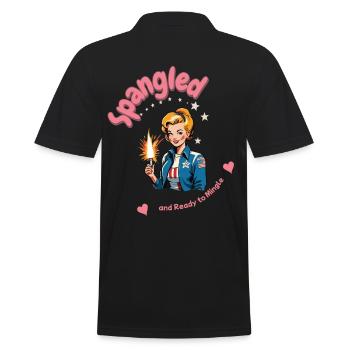 Design rétro vintage prêt à se mêler le 4 juillet - Polo Homme - noir - Dos - Kai (181cm)