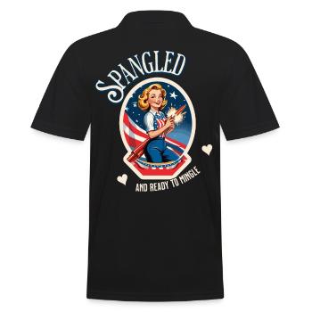 Prêt à se mêler rétro Vintage Design Drapeau américain - Polo Homme - noir - Dos - Kai (181cm)