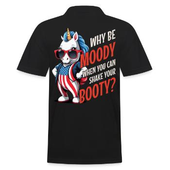 Licorne mignonne des États-Unis Pourquoi être de mauvaise humeur Shake Your Booty - Polo Homme - noir - Dos - Kai (181cm)