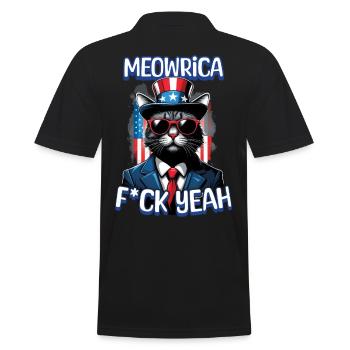 Meowrica Cat 4 De Juillet Chat Heureux Célébrer - Polo Homme - noir - Dos - Kai (181cm)