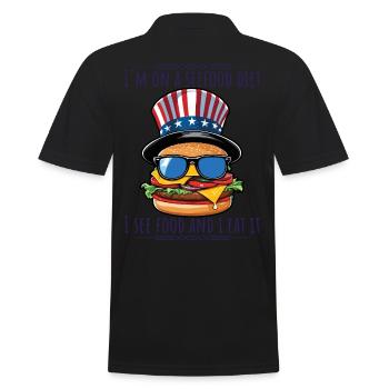 Funny Diet Slogan For BBQ Partys 4th Of July - Männer Poloshirt - Schwarz - Hinten - Kai (181cm)