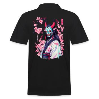 Oni Samouraï Vaporwave Esthétique Japon Culture - Polo Homme - noir - Dos - Kai (181cm)