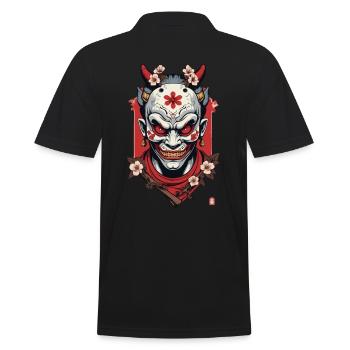 Oni Dämonen Maske Samurai Japanischer Geist - Männer Poloshirt - Schwarz - Hinten - Kai (181cm)