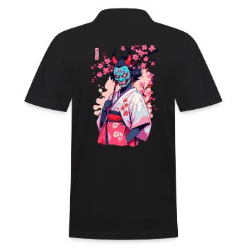 Oni Samouraï Vaporwave Esthétique Japon Culture - Polo Homme - noir - Dos - Kai (181cm)