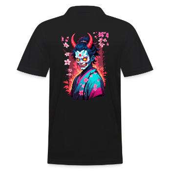 Oni Samouraï Vaporwave Esthétique Japon Culture - Polo Homme - noir - Dos - Kai (181cm)