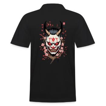 Oni Demon Mask Samurai Aesthetic Yokai - Men's Polo Shirt - black - Back - Kai (181cm)