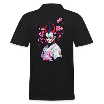 Oni Samouraï Vaporwave Esthétique Japon Culture - Polo Homme - noir - Dos - Kai (181cm)
