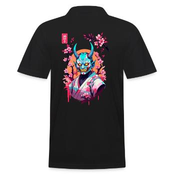 Oni Samouraï Vaporwave Esthétique Japon Culture - Polo Homme - noir - Dos - Kai (181cm)