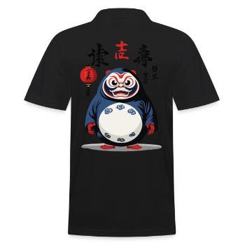 Japonais Daruma Esthétique Yokai Vintage Design - Polo Homme - noir - Dos - Kai (181cm)
