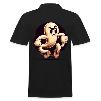 Cool Ghost Gives Thumbs Down Halloween Party - Men's Polo Shirt - black - Back - Kai (181cm)