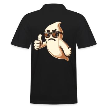 Cool Ghost Lustiger Halloween Party Spass - Männer Poloshirt - Schwarz - Hinten - Kai (181cm)
