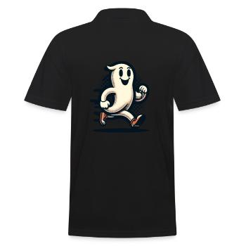 Funny Vintage Ghost Retro Art Style - Men's Polo Shirt - black - Back - Kai (181cm)