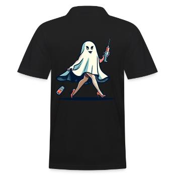 Infirmière drôle Costume de fête d’Halloween - Polo Homme - noir - Dos - Kai (181cm)