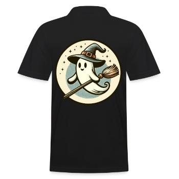 Drôle sorcière sorcière balai Style artistique vintage - Polo Homme - noir - Dos - Kai (181cm)