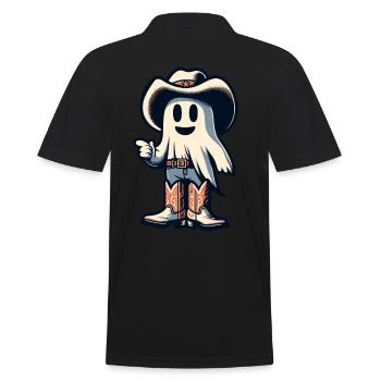 Lustiger Cowboy Geisterjäger Hut Boots Halloween - Männer Poloshirt - Schwarz - Hinten - Kai (181cm)