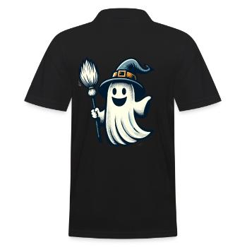 Drôle sorcière sorcière balai Style artistique vintage - Polo Homme - noir - Dos - Kai (181cm)