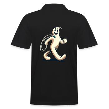 Funny Vintage Ghost Retro Art Style - Männer Poloshirt - Schwarz - Hinten - Kai (181cm)