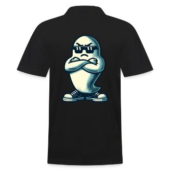 Cool fantôme Vintage Style artistique Drôle Halloween - Polo Homme - noir - Dos - Kai (181cm)