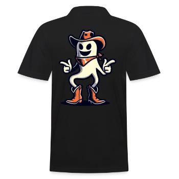 Drôle Cowboy fantôme Halloween costume - Polo Homme - noir - Dos - Kai (181cm)