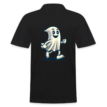 Drôle Vintage Fantôme Rétro Art Style Halloween - Polo Homme - noir - Dos - Kai (181cm)