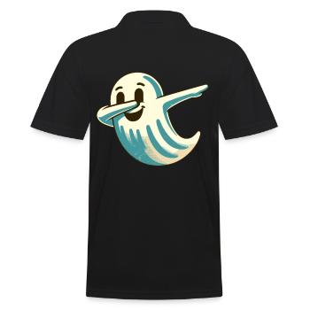 Funny Halloween Party Funny Ghost - Men's Polo Shirt - black - Back - Kai (181cm)