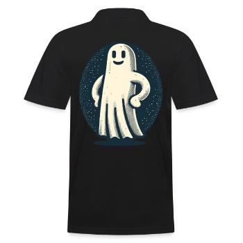 Funny Vintage Ghost Retro Art Style - Men's Polo Shirt - black - Back - Kai (181cm)