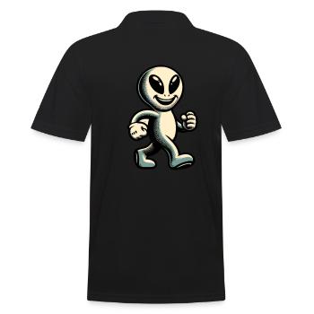 Rétro Vintage Alien Halloween Costume Décoration - Polo Homme - noir - Dos - Kai (181cm)