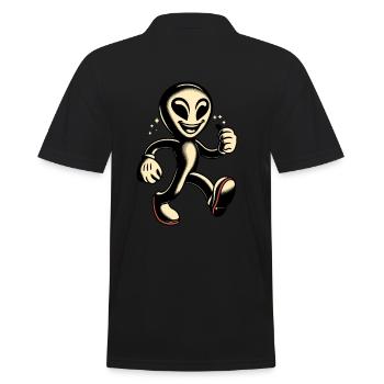 Rétro Vintage Alien Halloween Costume Décoration - Polo Homme - noir - Dos - Kai (181cm)