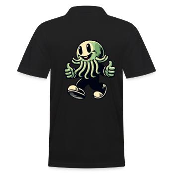 Drôle Heureux Cthulhu Drôle Cthulhu - Polo Homme - noir - Dos - Kai (181cm)