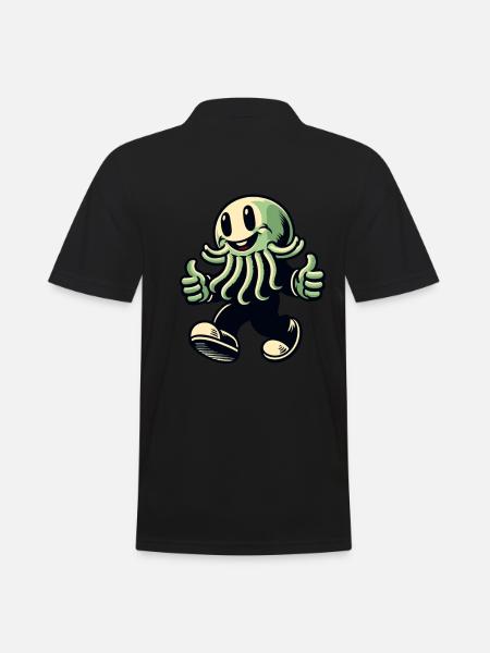 Funny Happy Cthulhu Funny Cthulhu - Men's Polo Shirt - black