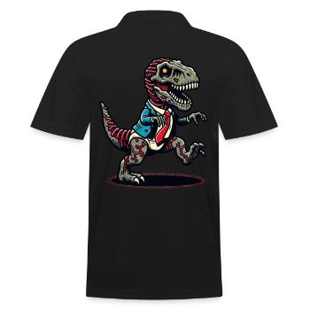 T-Rex dinosaure zombie Halloween Costume Décoration - Polo Homme - noir - Dos - Kai (181cm)