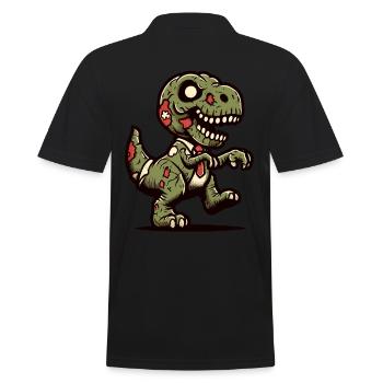 T-Rex Dinosaure Mignon Zombie Halloween - Polo Homme - noir - Dos - Kai (181cm)