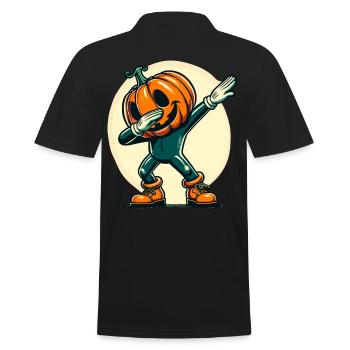 Dabbing Halloween Pumpkin Funny Dabbing Pumpkin - Men's Polo Shirt - black - Back - Kai (181cm)