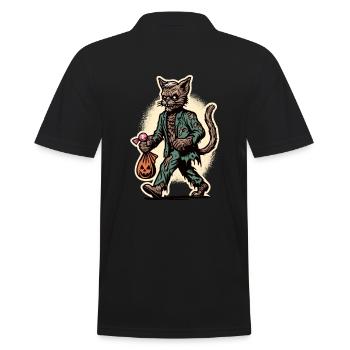 Mort-vivant Zombie Chat Mignon Halloween - Polo Homme - noir - Dos - Kai (181cm)