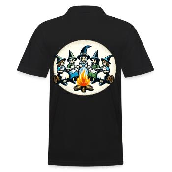 Camping feu de camp Vintage sorcières Design - Polo Homme - noir - Dos - Kai (181cm)