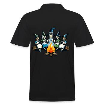 Camping feu de camp Vintage sorcières Design - Polo Homme - noir - Dos - Kai (181cm)