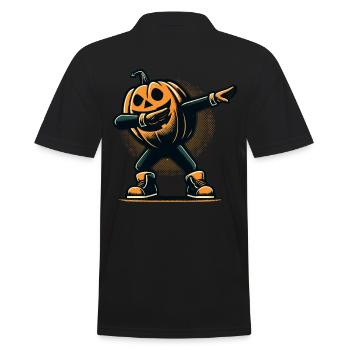 Dabbing Halloween Pumpkin Funny Dabbing Pumpkin - Men's Polo Shirt - black - Back - Kai (181cm)